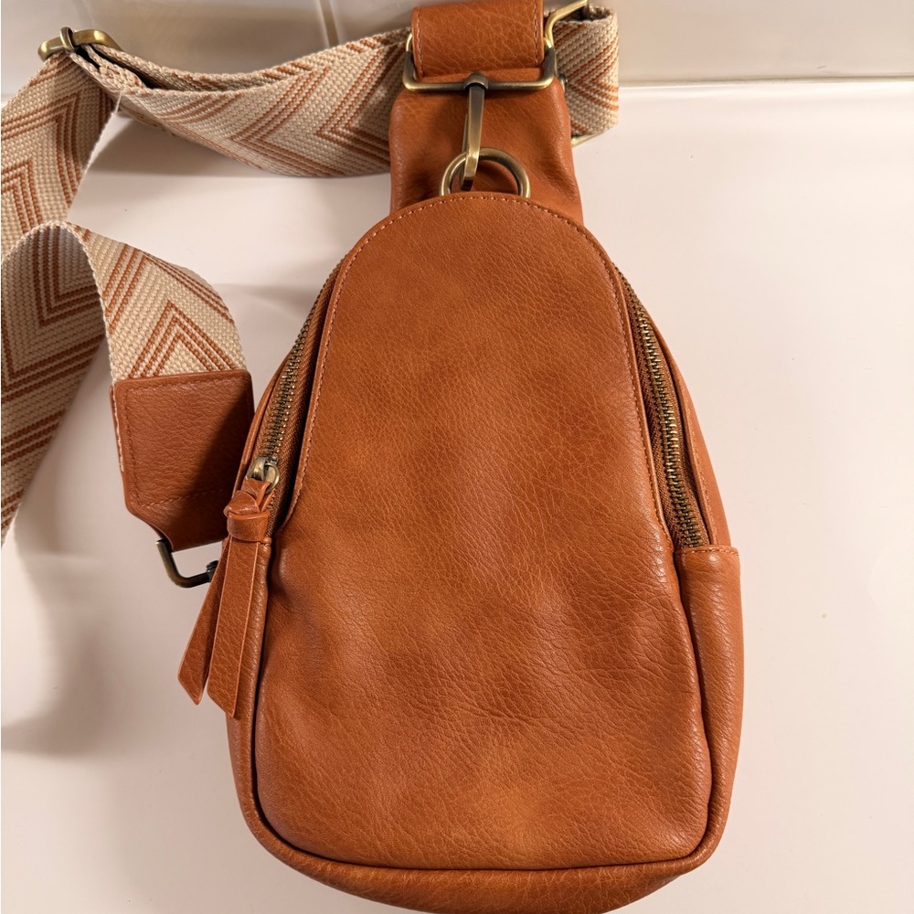 Anthropologie Brown Leather Crossbody Bag - Picture 2 of 6